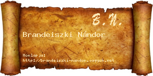 Brandeiszki Nándor névjegykártya