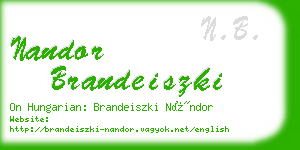 nandor brandeiszki business card
